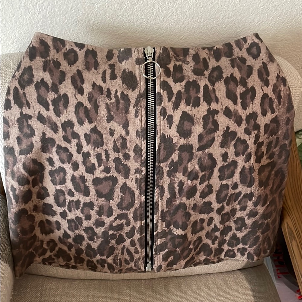 NICHOLAS Brown Leopard Mini Skirt